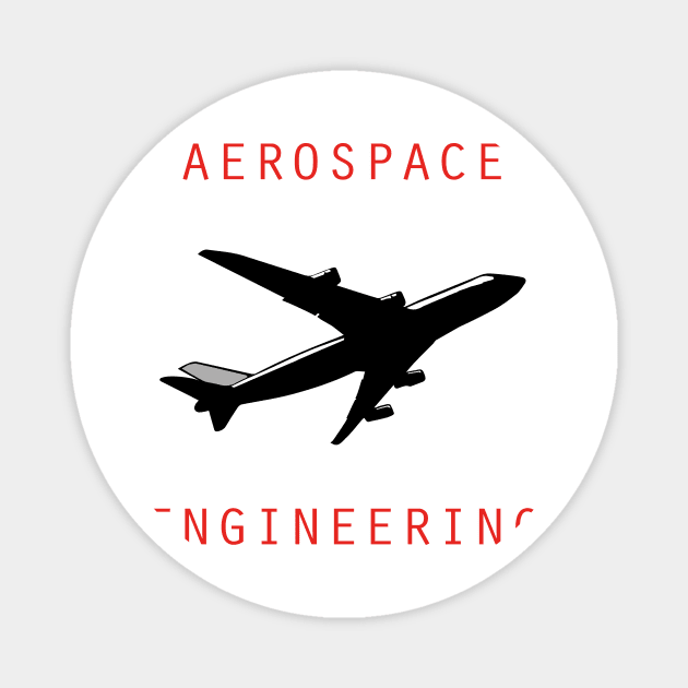 Aerospace engineering text and airplane picture Magnet by PrisDesign99